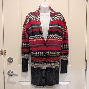 GUC Garcia S Super Soft Knee Length Bright Fair Isle Cardigan